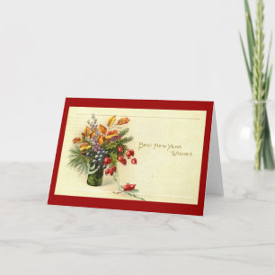 Cartão De Festividades Melhor Vintagem de Ano Novo