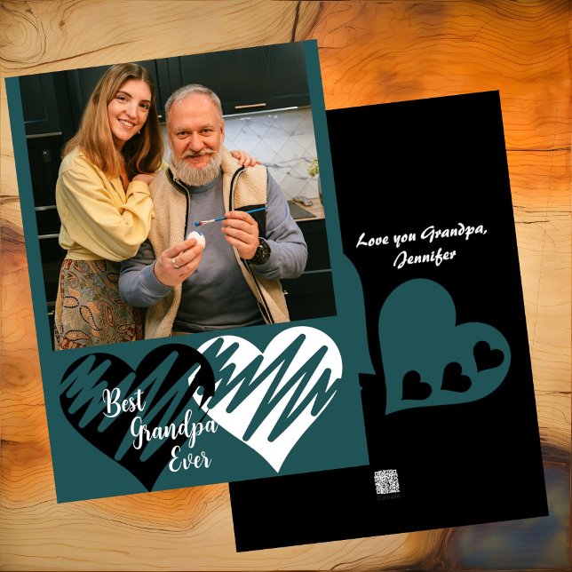 Cartão De Festividades Melhor Vovô Dia de os pais Foto Do Avô (Best Grandpa Ever Father's Day Grandfather Photo Holiday Card)