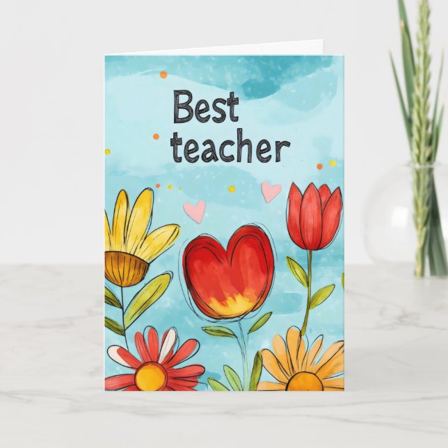 Cartão De Festividades Melhores Flores Professores (Frente)