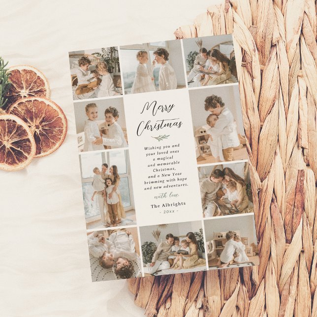 Cartão De Festividades Memórias Evergreen | 10 Foto Colagem Natal (Criador carregado)