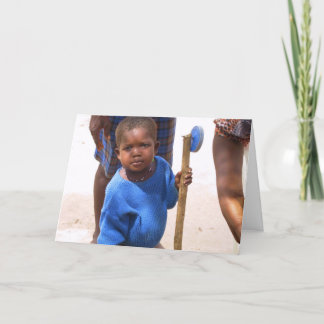 Cartão De Festividades Menina de Kotokro com brinquedo