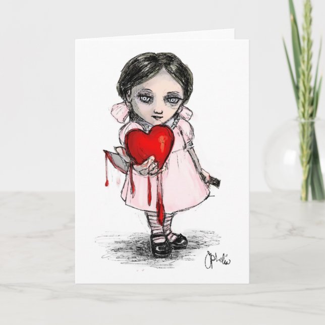 Cartão De Festividades Menina de Namorados Maliciosa (Frente)