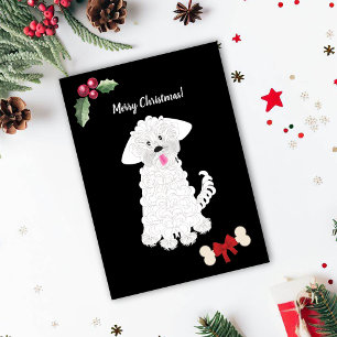 Cartão De Festividades Menina Fofa Cachorro Maltês Personalizável