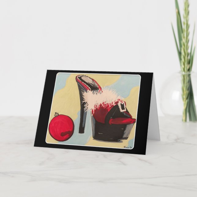 Cartão De Festividades Menina Malvada Natal 2020 Pintura em um (Frente)