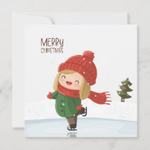 Menina patinando no Natal