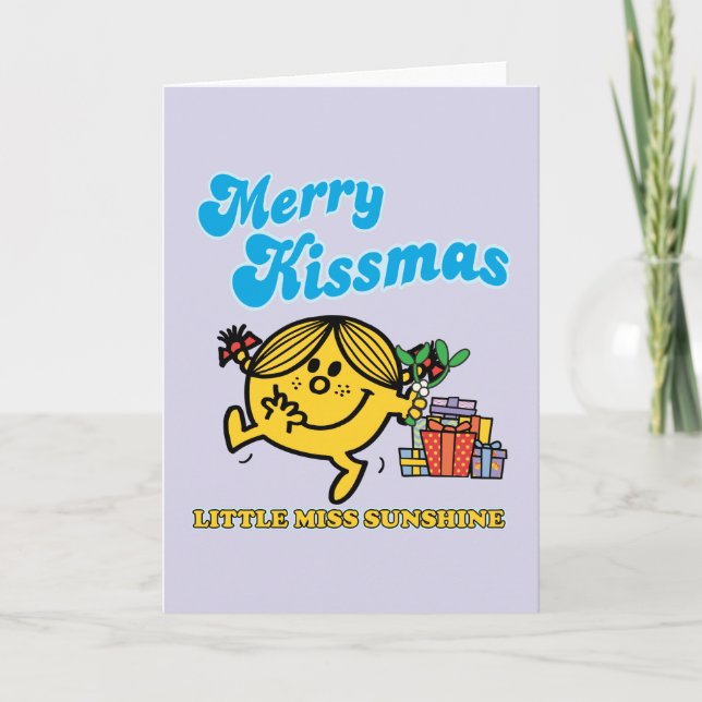 Cartão De Festividades Menina Sunshine | Feliz Kissmas (Frente)