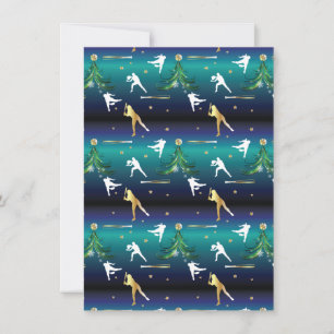 Cartão De Festividades Meninas de Softbol de Beisebol Natal
