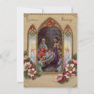 Cartão De Festividades Menino Jesus de Natal Antigo