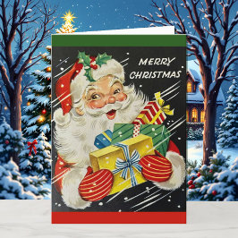 Cartão De Festividades Menino ou Menina Nome Pai Natal Personalizar Natal