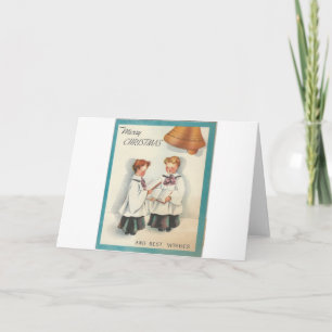 Cartão De Festividades Meninos do coro do natal vintage