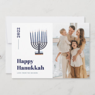 Cartão De Festividades Menorá de Velas Minimalista de 2021 Foto de Hanukk