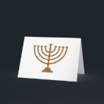 Cartão De Festividades Menorah<br><div class="desc">Este é um Menorah de bronze que pode ser mudado para qualquer cor Zazzle que você quiser e o fundo também.</div>