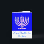 Cartão De Festividades Menorah cor-de-rosa azul 4Henry<br><div class="desc">Você amará nosso cartão colorido de Hanukkah!</div>