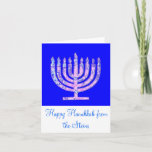 Cartão De Festividades Menorah cor-de-rosa azul 4Henry<br><div class="desc">Você amará nosso cartão colorido de Hanukkah!</div>