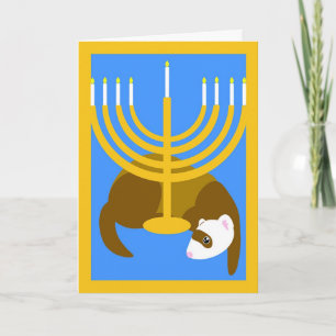 Cartão De Festividades Menorah ferret