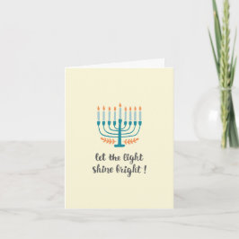 Cartão De Festividades Menorah, Velas Luzes, Que Luz Brilhe