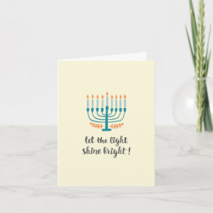 Cartão De Festividades Menorah, Velas Luzes, Que Luz Brilhe