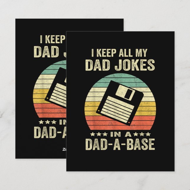 Cartão De Festividades Mens Funny dad Jokes in dad-a-Base (Frente/Verso)
