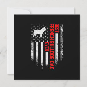 Cartão De Festividades Mens Vintage USA American Flag Best French Buldog