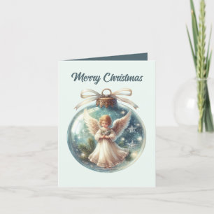 Cartão De Festividades Mensagem adicional do Anjo de Natal Festivo