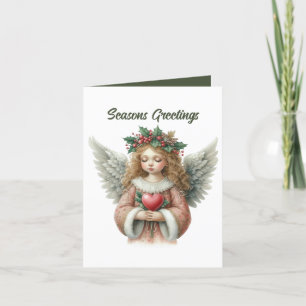 Cartão De Festividades Mensagem adicional do Anjo de Natal Festivo