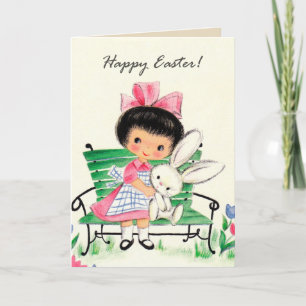Cartão De Festividades Mensagem de adição de Páscoa de retrato bonito
