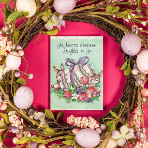 Cartão De Festividades Mensagem de adição de Páscoa de vintage retrógrada