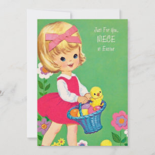 Cartão De Festividades Mensagem de adição de vintage retrógrada Páscoa Ni