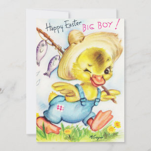 Cartão De Festividades Mensagem de adição do pato de Páscoa de retrato de