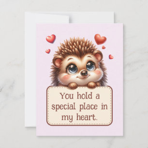 Cartão De Festividades Mensagem de amor de dia de os namorados Cute Hedge