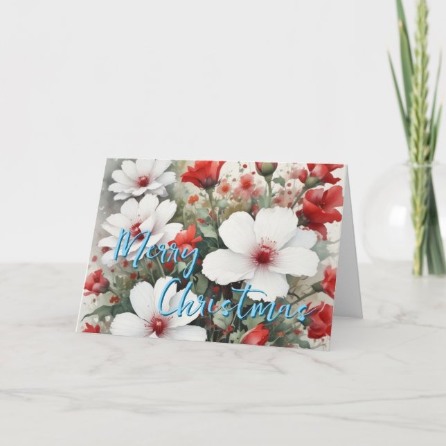 Cartão De Festividades Mensagem de Ano Novo da Família Feliz Natal (Frente)