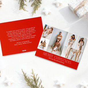 Cartão De Festividades Mensagem de Foto do Elegante 6 Colagem do Natal VE