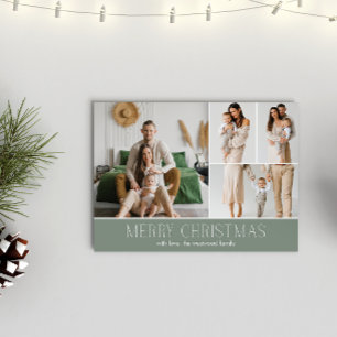 Cartão De Festividades Mensagem de Foto do Elegante de Natal SAGE 4 Colla