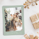 Cartão De Festividades Mensagem de Foto Vertical da Máquina de Digitaliza<br><div class="desc">Máquina de escrever retrorreflectora minimalista simples - Duas placas verticais de feriado fotográfico em verde de sábado</div>