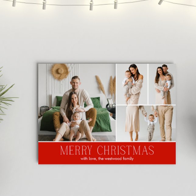 Cartão De Festividades Mensagem de Fotografia de Colagem do Elegante de N (Criador carregado)