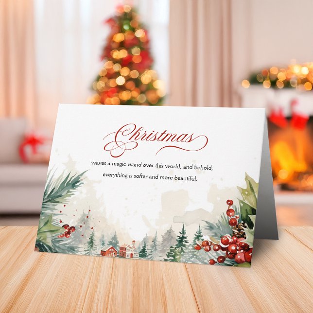 Cartão De Festividades Mensagem de Natal Cena de Inverno Não Foto (Criador carregado)