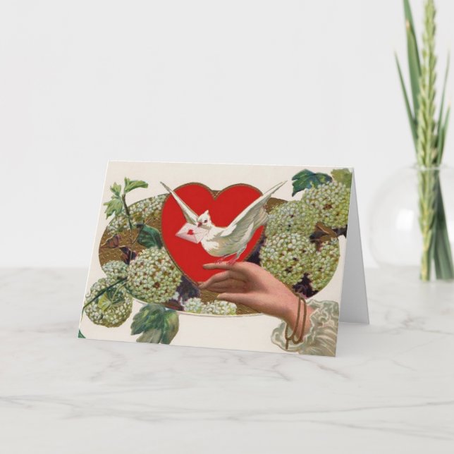 Cartão De Festividades Mensagem dos namorados com pomba (Frente)