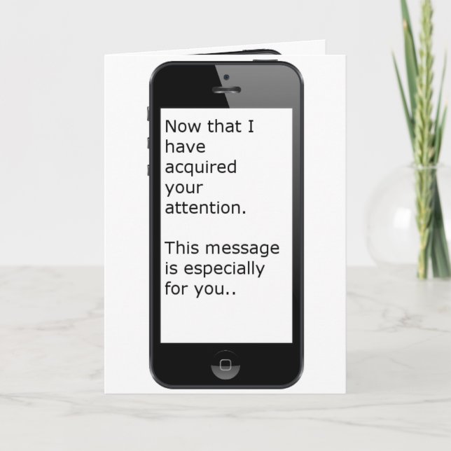 Cartão De Festividades Mensagem esperta do Natal do telefone com árvore (Frente)