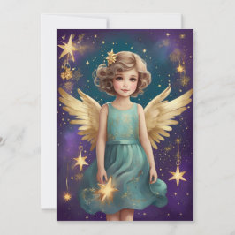 Cartão De Festividades Mensagem Personalizada Angel de Natais vintages Co