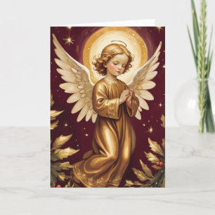 Cartão De Festividades Mensagem Personalizada Angel de Natais vintages Vi