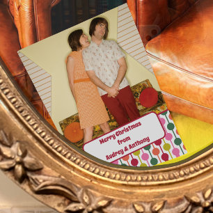 Cartão De Festividades Mensagem Personalizada de Fotografia em Forma Quad