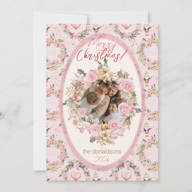 Cartão De Festividades Mensagem Personalizada do Feliz Natal Nutcracker B (Frente)