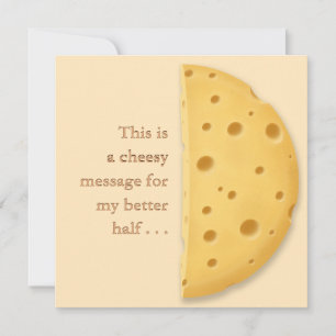 Cartão De Festividades Mensagem Romântica Charmosa Queijosa Personalizáve
