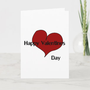 Cartão De Festividades Mensagem Simplística de Coração Vermelho >Cartão d