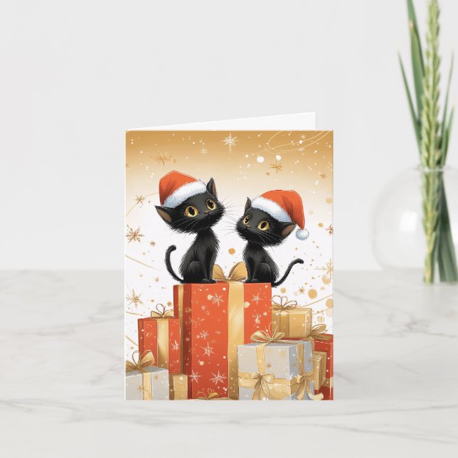 Cartão De Festividades Meowry Xmas (Frente)