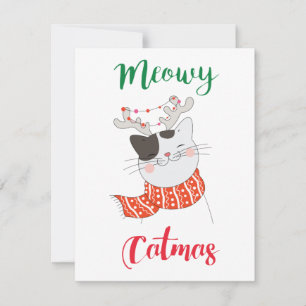 Cartão De Festividades Meowy Catmas, Cat Feliz Natal