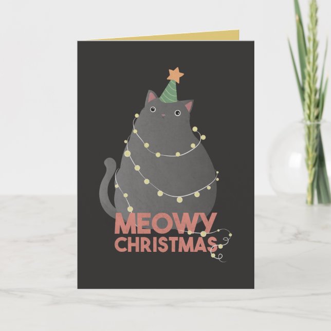 Cartão De Festividades Meowy Christmas (Frente)