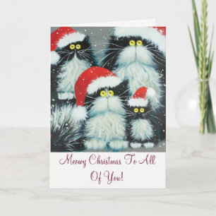 Cartão De Festividades Meowy Christmas To You! Christmas Card