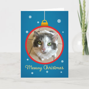 Cartão De Festividades Meowy Natal QUADRO PERSONALIZADO adicione a foto d