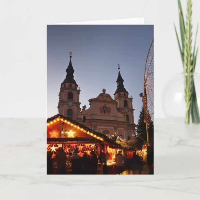 Cartão De Festividades Mercado alemão do Natal (Frente)